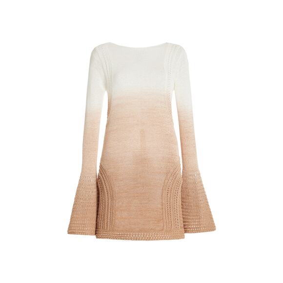 Significant Other 'Orly' Beige Cotton Knit Mini Dress Size 6 - Picture 1 of 5
